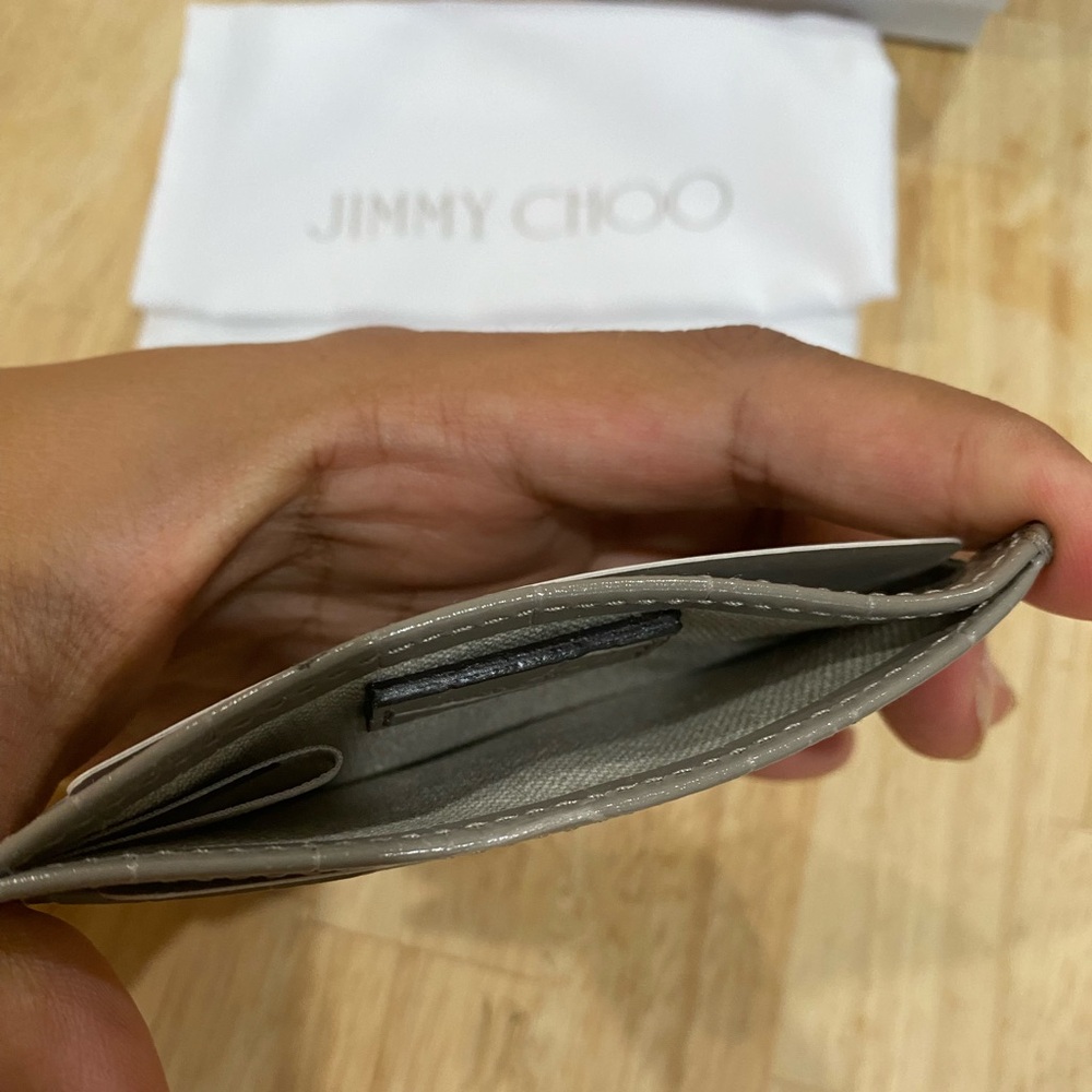 Jimmy Choo grey Cros embossed card slot BNWOT - Picture 6 of 8